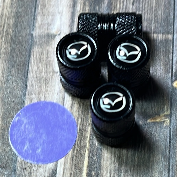 5for$10 Black Mazda Tire Stem Valve Caps Tire Accessories & Car Accessories NWT - Picture 4 of 4